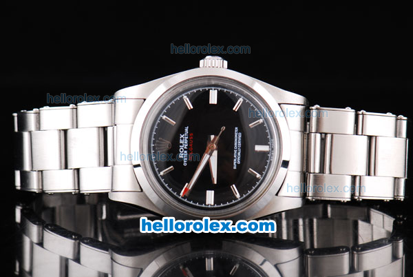 Rolex Milgauss Oyster Perpetual Swiss ETA 2836 Automatic Movement Silver Case with Black Dial and SS Strap - Click Image to Close